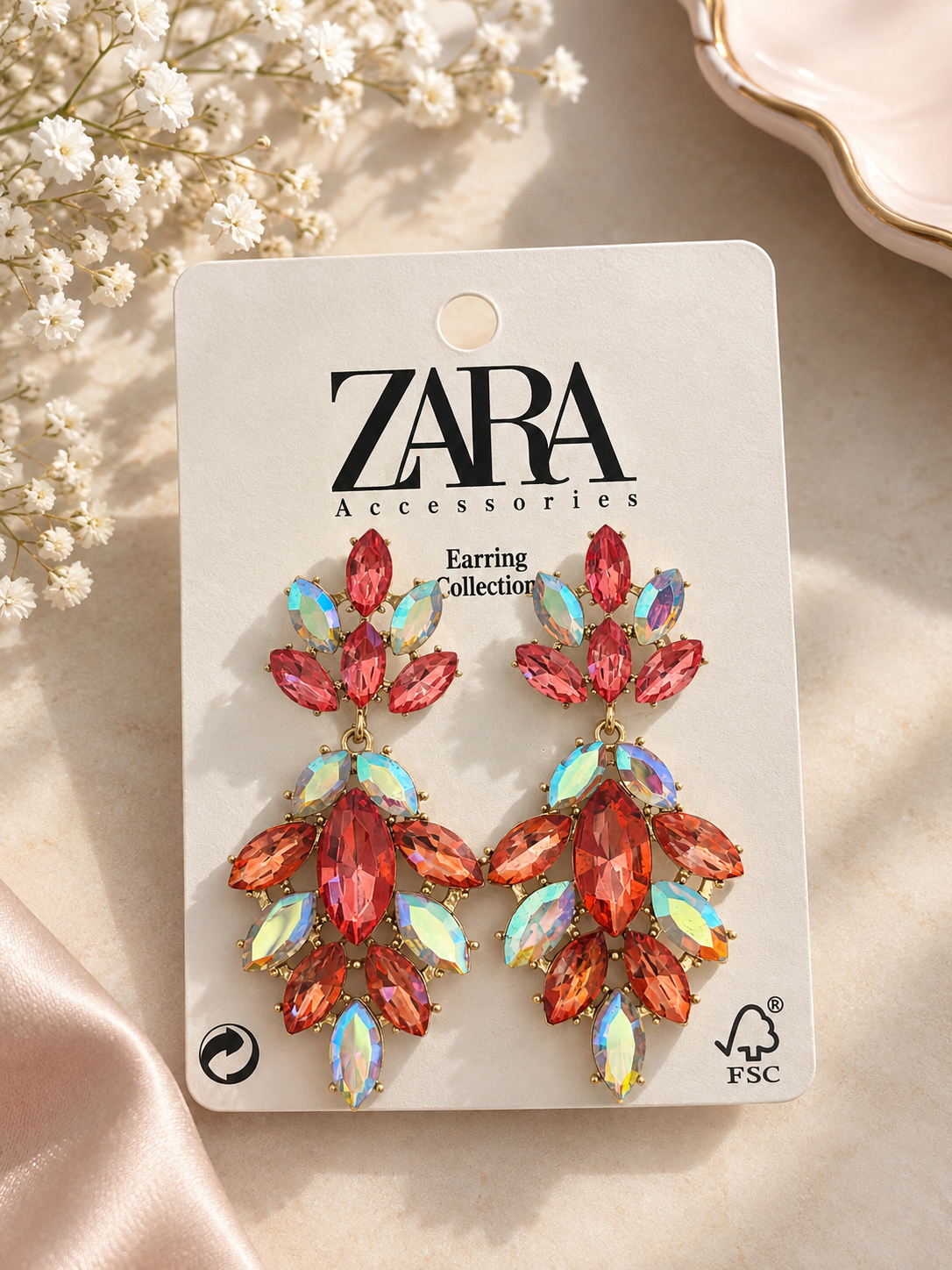 گوشواره ژورنالی جواهر zara