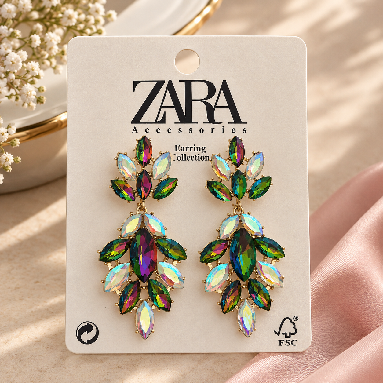 گوشواره ژورنالی جواهر zara
