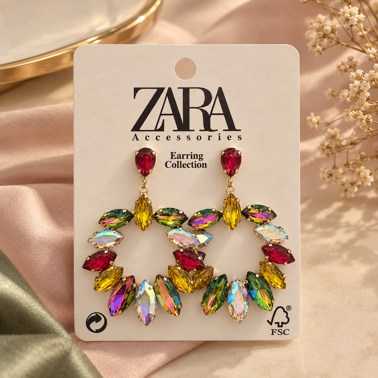 گوشواره ژورنالی جواهر zara