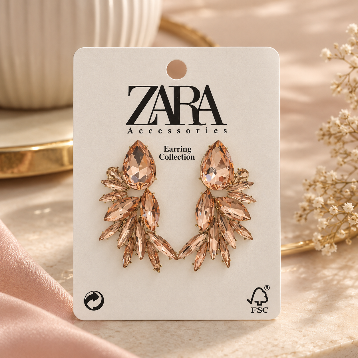 گوشواره ژورنالی جواهر zara