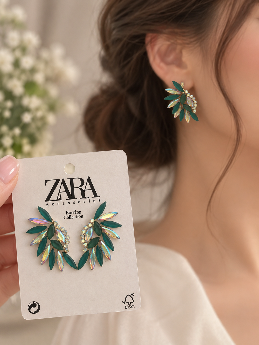 گوشواره ژورنالی جواهر zara